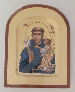 Ikona bizantyjska -  św. Antoni, 13,5 x 10,5 cm