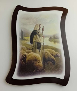 Obraz na desce, Jezus – Dobry Pasterz 18 x 23  cm