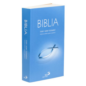 Biblia "z rybką" miękka, niebieska z paginatorami