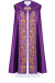 Kapa liturgiczna z haftowanymi pasami