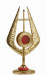Relikwiarz z krzyżem, mosiężny, złocony, wysokość 22 cm