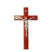 Krzyż z drewna lakierowanego w kolorze orzecha