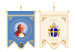 Chorągiew z Janem Pawłem II i herbem papieskim