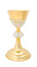 Kielich mosiądz złocony, koszulka srebrzona, nodus srebrzony, wysokość 23 cm