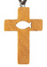 Naszyjnik krzyżyk rybka chrześcijańska Drewniany