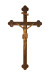 Krzyż w stylu barokowym, drewniana rzeźba bejcowana, wysokość 210 cm