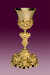 Kielich mszalny barokowy, mosiądz złocony, wysokość 24,5 cm