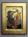 Ikona bizantyjska - św. Łukasz malujący Madonnę, 18 x 14 cm