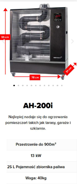 Nagrzewnica diesel do kościoła do 900m3